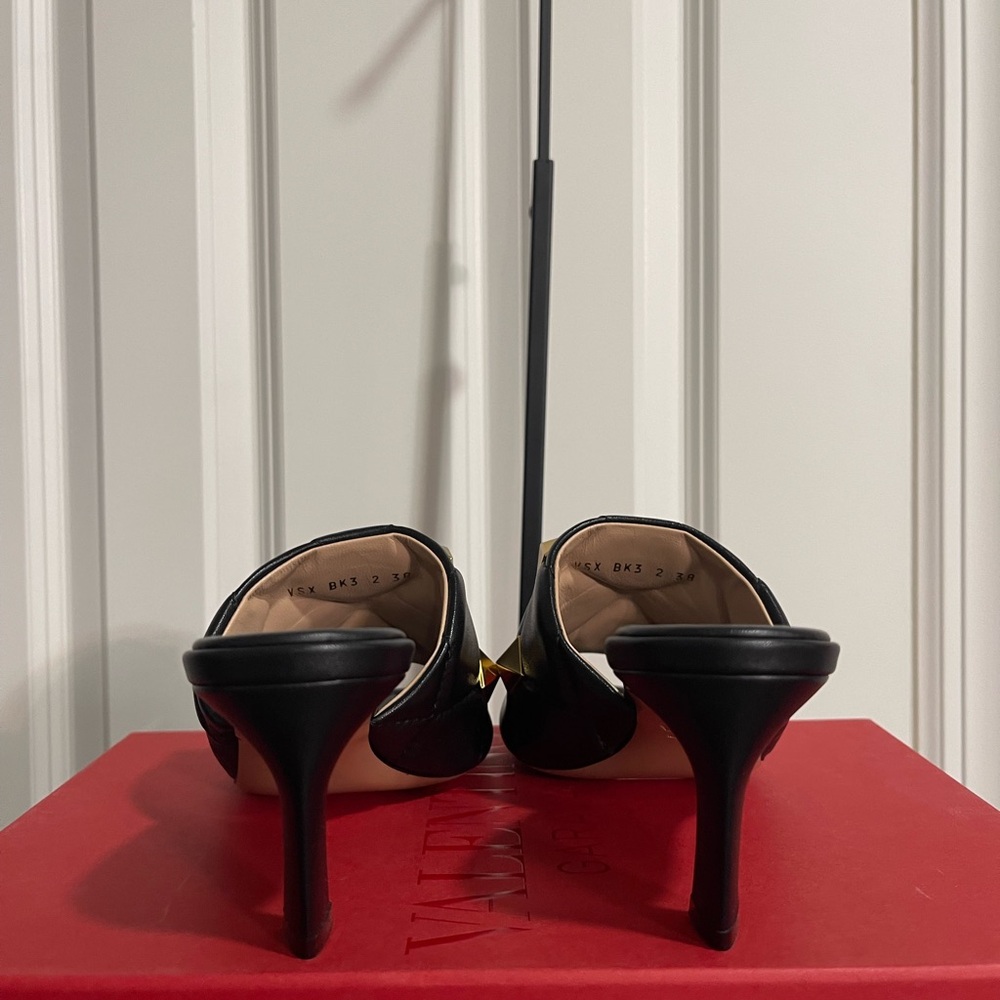 Valentino Mule - Stud Black Quilted Leather - Picture 5 of 8